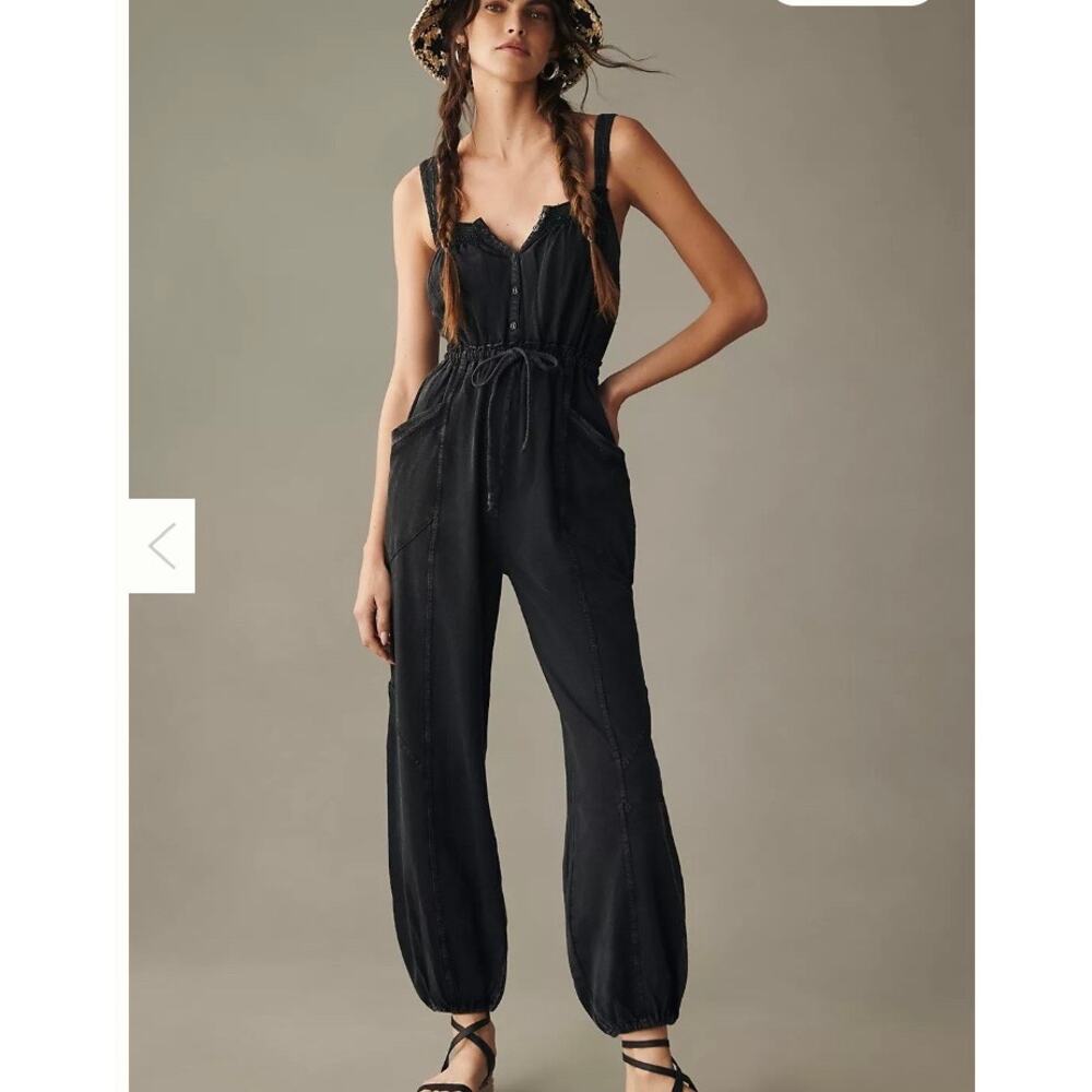 NWT Daily Practice by Anthropologie‎ Black The Mayotte Jumpsuit Size XS BOHO